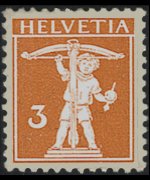 Svizzera 1909 - serie Walter Tell: 3 c