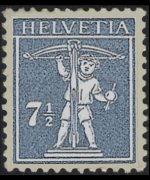 Svizzera 1909 - serie Walter Tell: 7½ c