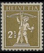 Svizzera 1909 - serie Walter Tell: 2½ c