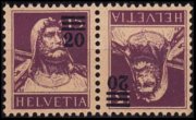 Svizzera 1914 - serie Guglielmo Tell: 20 c su 15 c