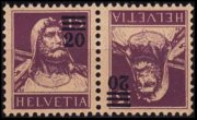 Switzerland 1914 - set William Tell: 20 c su 15 c