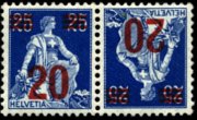 Svizzera 1908 - serie Svizzera seduta: 20 c su 25 c