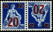 Switzerland 1908 - set Sitting Helvetia: 20 c su 25 c