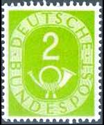Germany 1951 - set Numeral and posthorn: 2 p
