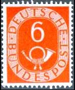 Germania 1951 - serie Cifra e corno di posta: 6 p
