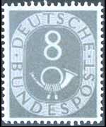 Germania 1951 - serie Cifra e corno di posta: 8 p