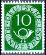 Germany 1951 - set Numeral and posthorn: 10 p