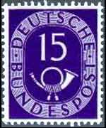 Germany 1951 - set Numeral and posthorn: 15 p