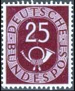 Germany 1951 - set Numeral and posthorn: 25 p
