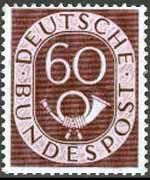 Germany 1951 - set Numeral and posthorn: 60 p