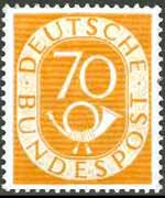 Germania 1951 - serie Cifra e corno di posta: 70 p