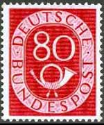 Germany 1951 - set Numeral and posthorn: 80 p