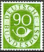 Germania 1951 - serie Cifra e corno di posta: 90 p