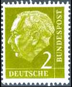 Germania 1954 - serie Effigie di T. Heuss: 2 p
