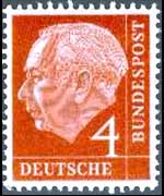 Germania 1954 - serie Effigie di T. Heuss: 4 p