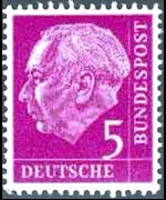 Germany 1954 - set Portrait of T. Heuss: 5 p