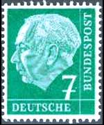 Germania 1954 - serie Effigie di T. Heuss: 7 p
