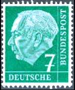 Germania 1954 - serie Effigie di T. Heuss: 7 p