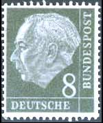 Germania 1954 - serie Effigie di T. Heuss: 8 p
