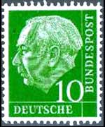 Germania 1954 - serie Effigie di T. Heuss: 10 p