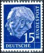 Germania 1954 - serie Effigie di T. Heuss: 15 p