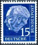 Germany 1954 - set Portrait of T. Heuss: 15 p