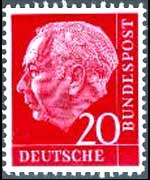 Germania 1954 - serie Effigie di T. Heuss: 20 p