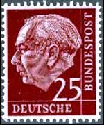Germania 1954 - serie Effigie di T. Heuss: 25 p