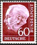 Germania 1954 - serie Effigie di T. Heuss: 60 p