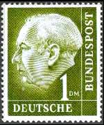 Germany 1954 - set Portrait of T. Heuss: 1 Dm