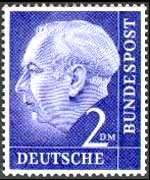Germania 1954 - serie Effigie di T. Heuss: 2 Dm