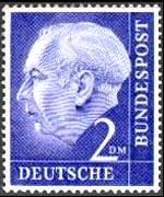 Germany 1954 - set Portrait of T. Heuss: 2 Dm