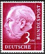 Germania 1954 - serie Effigie di T. Heuss: 3 Dm