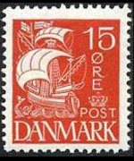 Danimarca 1927 - serie Caravella - sfondo pieno: 15 ø