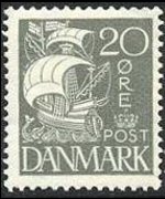 Danimarca 1927 - serie Caravella - sfondo pieno: 20 ø