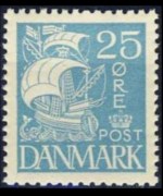 Danimarca 1927 - serie Caravella - sfondo pieno: 25 ø
