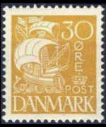 Danimarca 1927 - serie Caravella - sfondo pieno: 30 ø