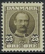 Danimarca 1907 - serie Re Federico VIII: 25 ø