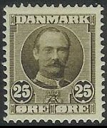 Danimarca 1907 - serie Re Federico VIII: 25 ø