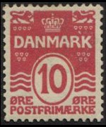 Danimarca 1905 - serie Cifra e onde: 10 ø