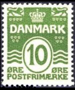 Danimarca 1905 - serie Cifra e onde: 10 ø
