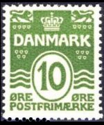 Denmark 1905 - set Numeral and waves: 10 ø