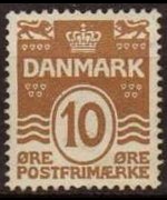 Denmark 1905 - set Numeral and waves: 10 ø
