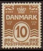 Danimarca 1905 - serie Cifra e onde: 10 ø