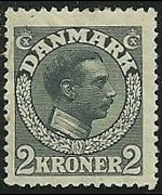 Denmark 1913 - set King Christian X: 2 kr