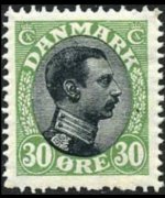 Danimarca 1913 - serie Re Cristiano X: 30 ø