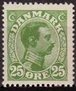 Danimarca 1913 - serie Re Cristiano X: 25 ø