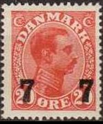 Danimarca 1913 - serie Re Cristiano X: 7 ø su 20 ø