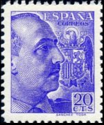 Spain 1939 - set Portrait of General Franco: 20 c