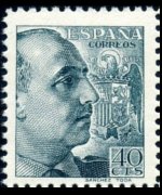 Spagna 1939 - serie Effigie del Generale Franco: 40 c